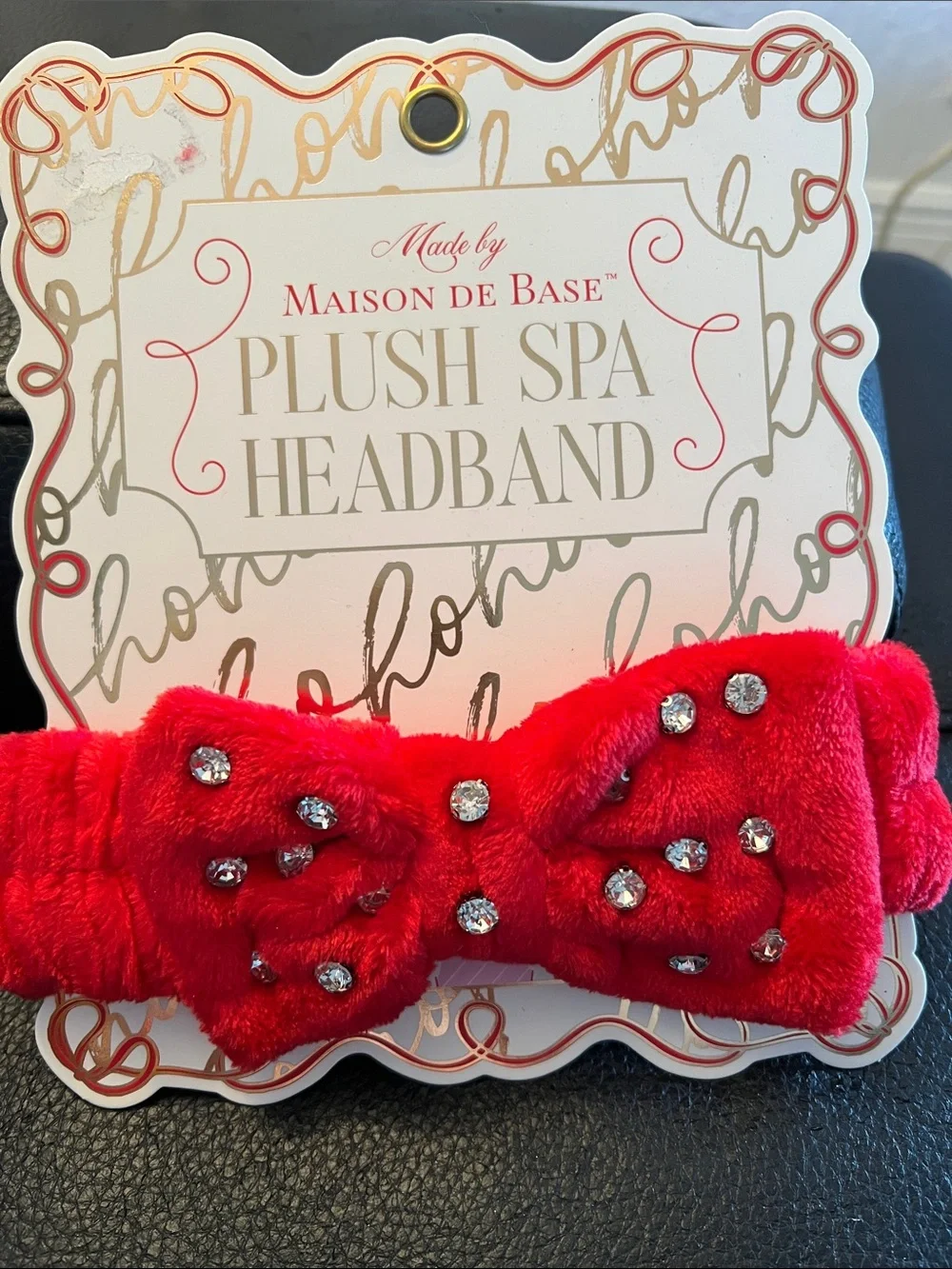 MAISON DE BASE NEW RED Plush Spa Headband & Foot Lotion